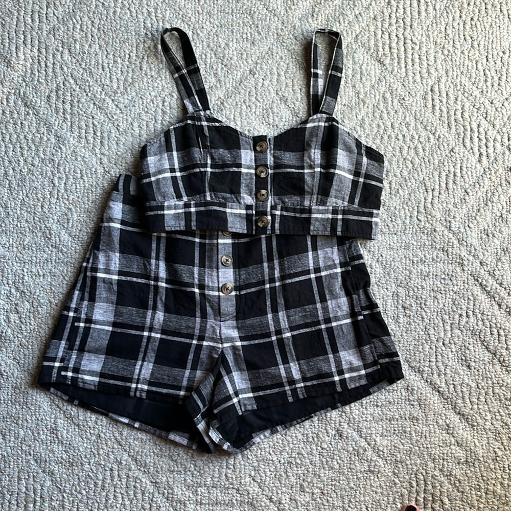 American Eagle Plaid set Tank & Shorts